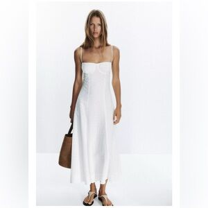 Zara - Eyelet cotton midi dress - Size Small - NWT